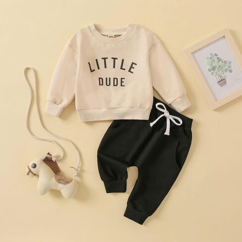 Toddler Baby Boy Clothes Crewneck Letter Print Shirt Long Sleeve Sweatshirt Pants Cute Fall Winter Outfits in Saudi Arabia