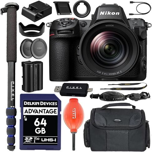 Nikon Z8 FX-Format Mirrorless Camera Body with NIKKOR Z 24-120mm f/4 S Lens Kit with Bundle with Advanced Accessories(Black) | 1698 | Nikon z8 in Saudi Arabia