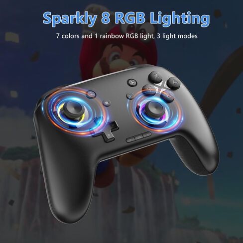 جهاز التحكم PlayHard Switch Pro لجهاز Nintendo Switch/PC/iOS/Android، لاسلكي، عصا التحكم بتأثير Hall، Turbo، جيروسكوبي 6 محاور، قابل للبرمجة، ضوء LED، اهتزاز مزدوج، مفتاح ABXY in Saudi Arabia