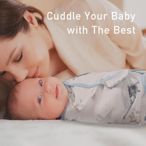 Baby Swaddle Sleep Sack 3 Pack, Organic Cotton Baby Swaddle Wrap 0-3 Months | Soft Breathable Organic Muslin Cotton, Adjustable Wing Design, Secure Swaddle Fit Newborn Sleep Essential, Flowers & Rabbits in Saudi Arabia