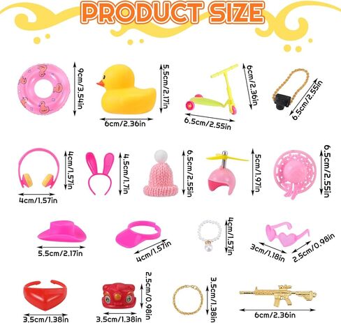 زينة على شكل بطة مطاطية للسيارة، زينة على شكل بطة رعاة البقر، لوحة قيادة السيارة مع إكسسوارات، قبعة صغيرة، قلادة، نظارات شمسية (وردي) in Kuwait