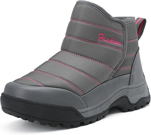 Veslexth Womens Winter Boots Cozy Anti-Slip Snow Waterproof Boots Slip on Comfort Stylish Ankle Booties for Cold Weather City Walk in Kuwait