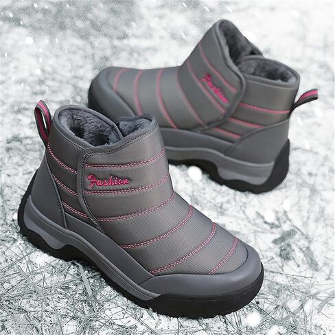 Veslexth Womens Winter Boots Cozy Anti-Slip Snow Waterproof Boots Slip on Comfort Stylish Ankle Booties for Cold Weather City Walk in Kuwait