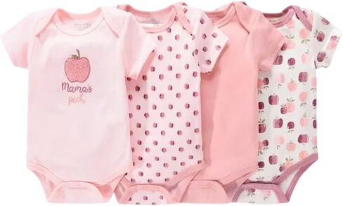 Baby Boy Girl Short Sleeve Onesies Bodysuits WILD LITTLE ONE Animal Cartoon Print Cotton Streaks Multipiece Outfits in Saudi Arabia