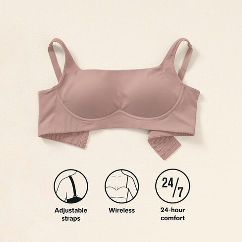 Leonisa Everyday Light Wireless Bra with Support - Comfortable Back Smoothing Bras for Women in Kuwait