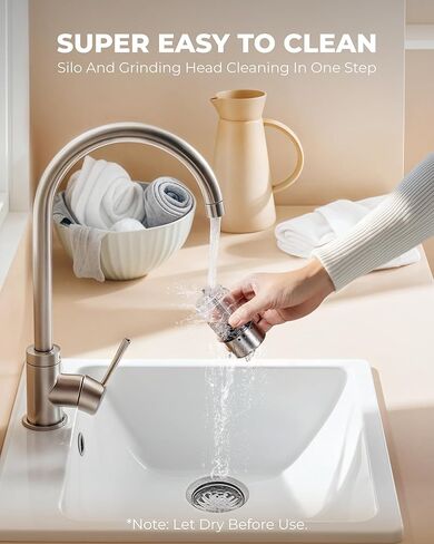 Sangcon Electric Salt and Pepper Grinder Set of 2, Automatic Salt Pepper Grinder Mill with Rechargeable Base LED light, Adjustable Coarseness,One-handed Operation, Refillable Spice Mill Shakers in Kuwait