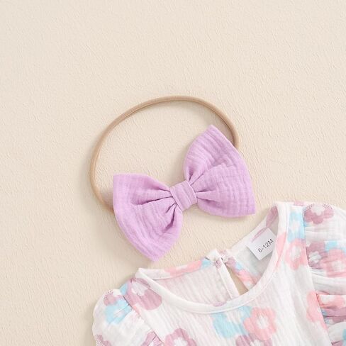 Sasaerucure الوليد طفلة طويلة الأكمام رومبير بذلة السراويل الكتان الأزهار عموما قطعة واحدة OutfitFall الملابس in Kuwait