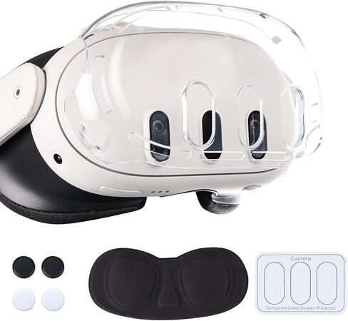 غطاء واقي عدسة مطور من VAOMON 2024 لـ Meta Quest 3، غطاء حماية صلب من البلاستيك لـ Oculus Quest 3، ملحقات لـ Quest 3 - شفاف متجمد in Kuwait