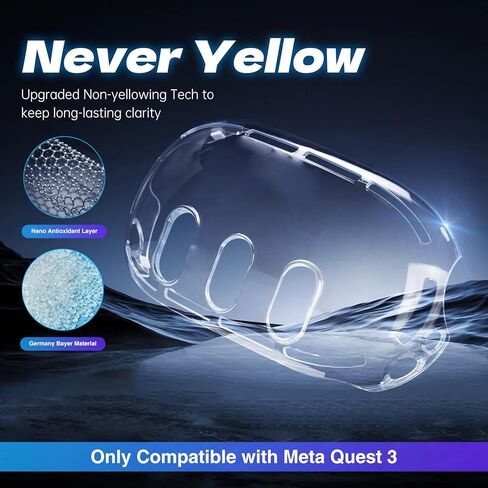 غطاء واقي عدسة مطور من VAOMON 2024 لـ Meta Quest 3، غطاء حماية صلب من البلاستيك لـ Oculus Quest 3، ملحقات لـ Quest 3 - شفاف متجمد in Kuwait