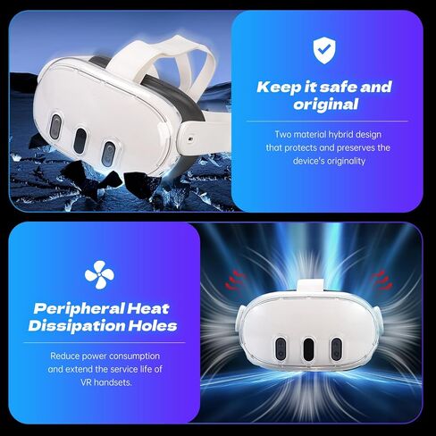 غطاء واقي عدسة مطور من VAOMON 2024 لـ Meta Quest 3، غطاء حماية صلب من البلاستيك لـ Oculus Quest 3، ملحقات لـ Quest 3 - شفاف متجمد in Kuwait