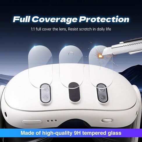 غطاء واقي عدسة مطور من VAOMON 2024 لـ Meta Quest 3، غطاء حماية صلب من البلاستيك لـ Oculus Quest 3، ملحقات لـ Quest 3 - شفاف متجمد in Kuwait