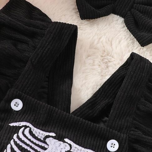 SAYOO My First Halloween Baby Girl Outfit Newborn Corduroy Ghost Skeleton Embroidery Romper Jumpsuit Infant 2Pcs Clothes in Saudi Arabia