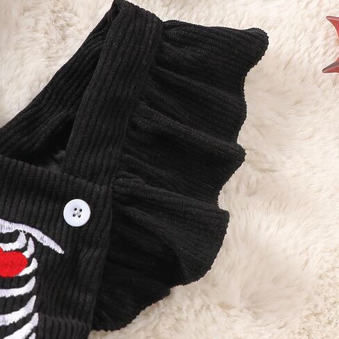 SAYOO My First Halloween Baby Girl Outfit Newborn Corduroy Ghost Skeleton Embroidery Romper Jumpsuit Infant 2Pcs Clothes in Saudi Arabia