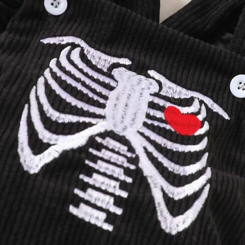 SAYOO My First Halloween Baby Girl Outfit Newborn Corduroy Ghost Skeleton Embroidery Romper Jumpsuit Infant 2Pcs Clothes in Saudi Arabia