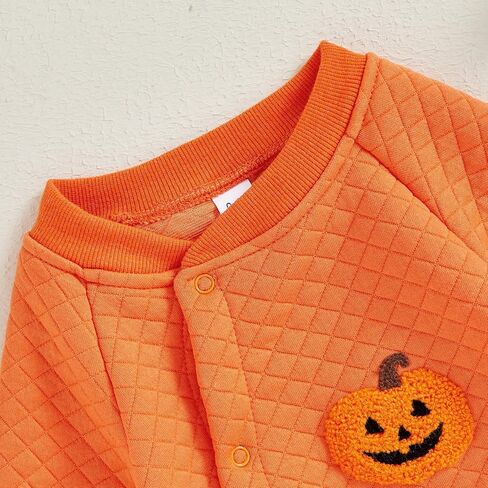Ayalinggo Newborn Baby Girl Boy Jumpsuit Cute Halloween Pumpkin Romper Embroidery Thanksgiving Turkey Fall Winter Outfit in Saudi Arabia