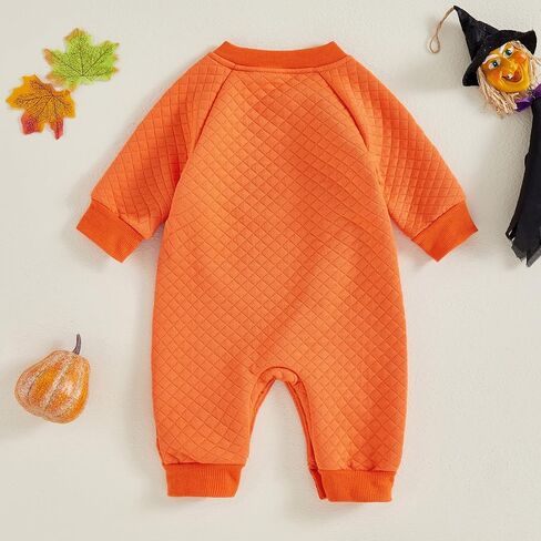 Ayalinggo Newborn Baby Girl Boy Jumpsuit Cute Halloween Pumpkin Romper Embroidery Thanksgiving Turkey Fall Winter Outfit in Saudi Arabia