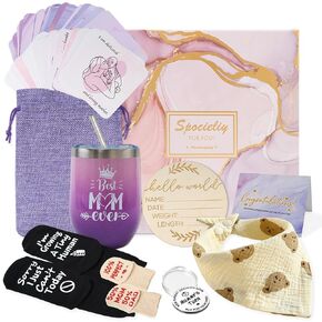New Mom Gifts Set, Pregnancy Gifts for New Parents Gender Reveal Ideas, New Born Baby Shower Gifts for Boys/Girls, New Mom Gifts After Birth Post Partum Essentials for Women