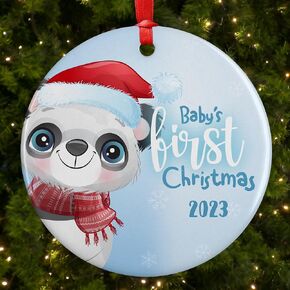 Baby First Christmas Ornament 2023 with Gift Box - 3" First Christmas Ornament for Baby Boy, Girl - New Baby Gift, Keepsake for Newborn Baby - Babies 1st Xmas