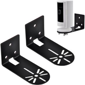 2 Pack Adhesive Metal Wall Mount Compatible with Ring Indoor Cam(1st Gen/2nd Gen),Two Ways Installation, No Drilling Ceiling Bracket Mounting for Ring Indoor Camera (White)