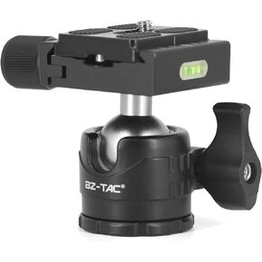 Tactical Tripod Ball Head Mount for Rifle Tripod Gun Rest, Arca Swiss Plate with 1/4" Screw, 3/8" Thread Mount Low Gravity Metal 28mm Diameter Ball 360° Panorama Rotation Ball Head