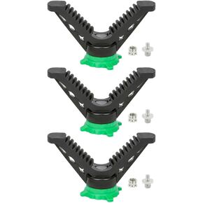 3Pcs Outdoor 360° Rotatable V Yoke Holder Head Antislip Shooting Rest Top with 1/4" to 3/8" Thread Screws for Monopod Bipod Tripod WG-3CS08