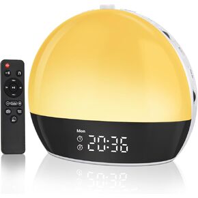 Sunrise Alarm Clock Sound Machine, Digital Alarm Clocks for Bedrooms, 18 Dimmable Night Light, 25 Sleep Sounds, White Noise Machine for Baby, Adults, Wake Up Light Alarm Clock for Heavy Sleepers, Kids