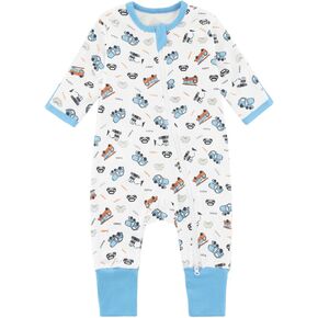 Baby Boys Girls Cotton Long Sleeve zipper jumpsuit Baby 2 way zipper cozy warm fall/Winter jumpsuit 3M-3Years