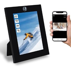 Security Camera Detector Camera Photo Frame, WiFi Indoor Camera 1080P HD Real-Time Picture Frame Camera, Nanny Cam Indoor Camera Home Outdoor for Office Mini Secret Cameras