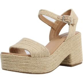 Soda Women's Castle Jute Open Toe Ankle Strap Platform Wedge