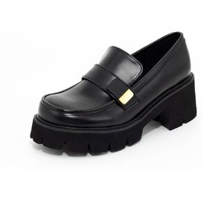 Women's Mary Janes Oxfords Dress Platform high Heels Loafers Shoes for Office Lady
