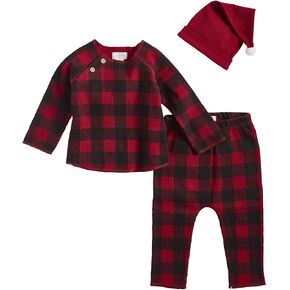 Mud Pie baby-boys Buffalo Check Santa 3 Piece SetBuffalo Check Santa 3 Piece Set