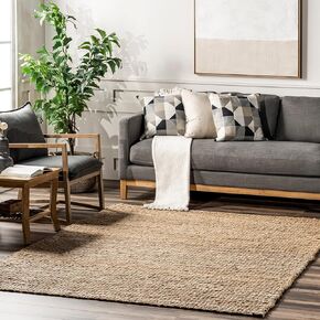 nuLOOM Hailey Hand Woven Jute Area Rug, 6x9, Off-white