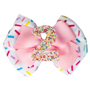 Birthday Hair Bow Sprinkle Birthday Hair Bow Birthday Bows for Girls Hair 2nd Birthday Bow Hair Clips Ice Cream Hair Accessories for Baby Girl 2nd Birthday Outfit Girl Hair Barrettes