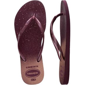 Havaianas Women Slim Gloss Flip Flops - Spring and Summer Pool Sandals for Women - Purple Soil, 11/12