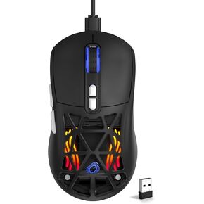 Wireless Gaming Mouse,53g Lightweight Mouse,10000 DPI,Tri-mode Wired/BT 5.0/2.4GHz Wireless Mouse Gaming with 2 Side Buttons, Rechargeable&Rechange Shell,RGB Programmable Macro Mouse,Black