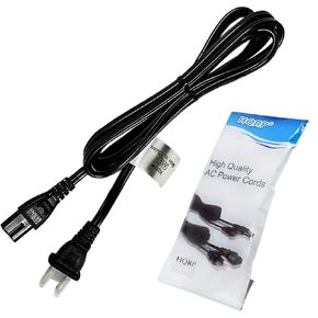 HQRP AC Power Cord 6ft Long Compatible with Sony PlayStation PSX PS1 PS2 Fat Mains Cable, White