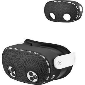 for Meta Quest 3S Lens Protector Cover,BOVUGAC Silicone Front Headset Protective Shell Cover for Meta Quest 3S Accessories,Preventing Dust Collisions and Scratches-Black