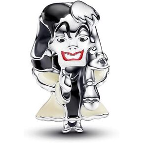 925 Sterling Silver Charms, Villains Cruella De Vil Charm, Mickey, Minnie, Dumbo, Donald Duck, Fits Charms for Pandora Bracelets Make Great Charms Gifts for Ladies