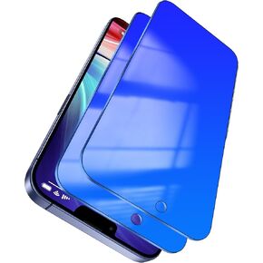 2 Pack Privacy Screen Protector for iPhone 15 Pro Max Tempered Glass Anti-Spy 15ProMax Gradient Colorful Anti Bluelight Easy Installation Frame Full Coverage Anti-Scratch (6.7 inch Blue)