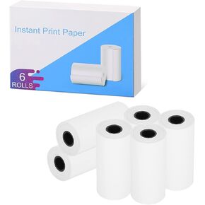 Instant Camera Print Refill Paper, CalineGam 6 Rolls Thermal Print Paper Rolls Photo for Kids Instant Camera