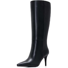 Black Stiletto Boots Knee High Pointed Toe Heels For Women Thigh High Heeled Boots Sexy