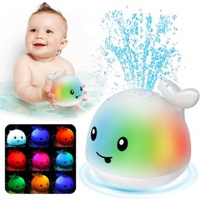Light Up Baby Bath Toys - Spraying Whale Bath Toy Sprinkler Bath Fountain Toys for Toddlers 1-3 Baby Bathtub Pool Toys 6-12-18months First Birthday Gifts 1 2 Year Old Must Haves Kids Bath Accessories