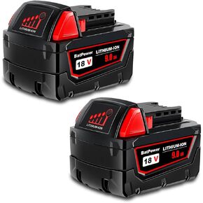 BatPower 2 Pack 48-11-1890 18V 9.0AH Lithium XC9.0 High Output Battery for Milwaukee 18V Battery 9Ah M18 48-11-1890