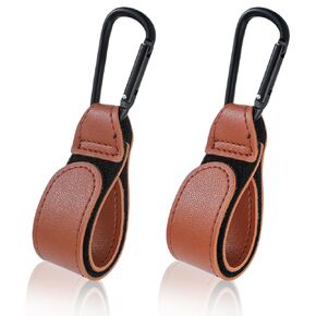 2pcs Baby Stroller Hooks, Adjustable Stroller Clips Universal Stroller Straps Baby Stroller Accessories for Hanging Diaper Bags Grocery Shopping Bags Easy to Use for Mom(Black)