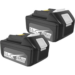 2Pack 18V 5000mah Replacement Battery for Makita 18V Battery 5.0Ah BL1830 BL1850 BL1860, Compatible with 18V Makita Battery Tools and Chargers