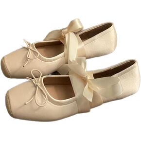 COVOYYAR Women Lace Up Ankle Strap Ballet Flats Shoes Floral Dressy Flats