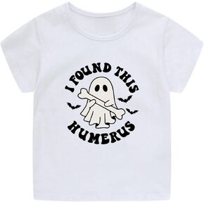 Toddler Boys Halloween T-Shirt Kids Spooky Skateboard Ghost Shirt I Fou nd This Humerus Top Tees