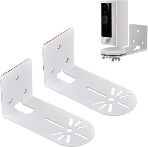 2 Pack Adhesive Metal Wall Mount Compatible with Ring Indoor Cam(1st Gen/2nd Gen),Two Ways Installation, No Drilling Ceiling Bracket Mounting for Ring Indoor Camera (White) in Saudi Arabia