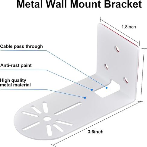 2 Pack Adhesive Metal Wall Mount Compatible with Ring Indoor Cam(1st Gen/2nd Gen),Two Ways Installation, No Drilling Ceiling Bracket Mounting for Ring Indoor Camera (White) in Saudi Arabia