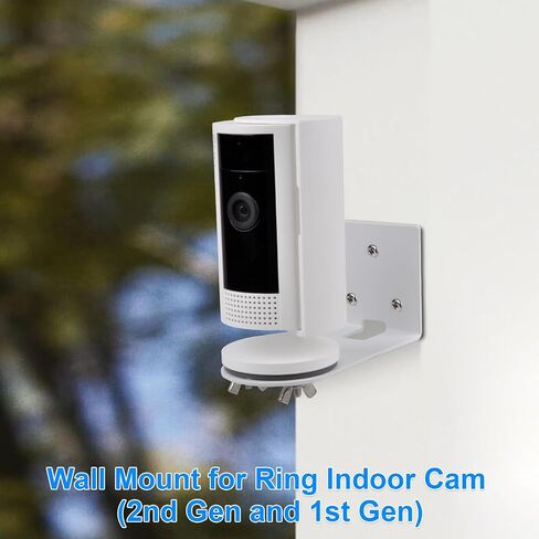 2 Pack Adhesive Metal Wall Mount Compatible with Ring Indoor Cam(1st Gen/2nd Gen),Two Ways Installation, No Drilling Ceiling Bracket Mounting for Ring Indoor Camera (White) in Saudi Arabia